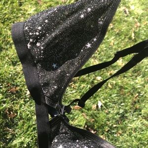 Free people black/silver glitter bralette!
